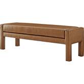 Lucca Bench in Vintage Cider Brown Eco Leather